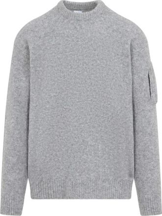 C.P. Company Grey Textured Crew Neck Sweater