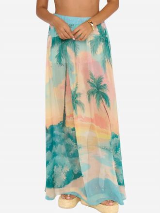 Show me your Mumu Miles Away Maxi Skirt In Sunset Cove Chiffon