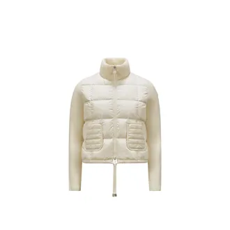 Moncler Moncler Square-quilted Padded Wool Zip-up Cardigan, Women, White, Size: Xl