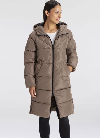 Only Steppmantel »ONLAMAND - Langer Puffercoat mit 2-Wege-Reissverschluss« lässig geschnitten, modisch, Steppware, Materialmix, hochschliessend
