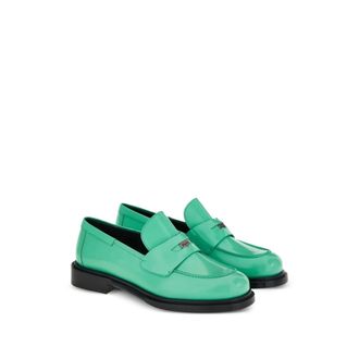 Ferragamo Penny-Strap Calf Leather Loafer - Green