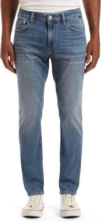 Mavi Matt Relaxed Straight Fit Jeans in Light Brushed Feather Blue at Nordstrom, Size 34 X 32