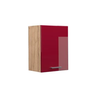 Vicco Armario Colgante R-line, Rojo Burdeos Alto Brillo, 45 Cm