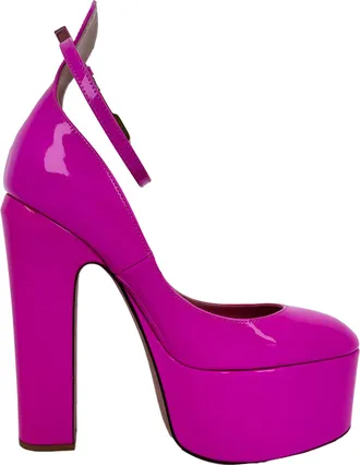 Valentino Valentino Garavani Tan-Go platformpumps in roze lakleer