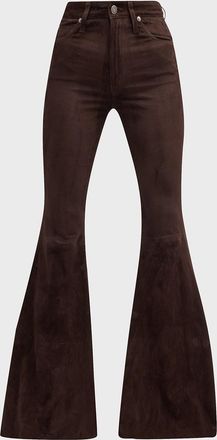 Co&ucirc;t de la Libert&eacute; Super High-Rise Bell Flared Suede Pants