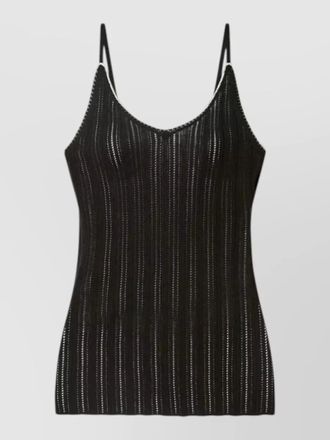 Isabel Marant ribbed sheer top spaghetti strap design
