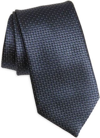 Brioni Geometric Jacquard Silk Tie in Midnight Blue at Nordstrom