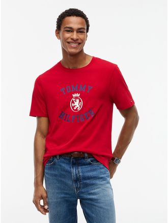 Tommy Hilfiger Mens Tommy Crest Logo T-Shirt - Red - XXL