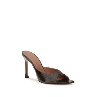 Amina Muaddi Alexa Heel Sandal - Brown