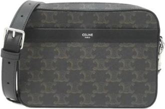 Celine Pre-owned Small Messenger Triomphe Canvas Shoulder Bag - Dames - Vintage Schoudertas - Zwart - ONE Size - Vintage