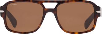 Ferragamo Brown Square Mens Sunglasses SF1038S 240 58