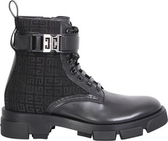 Givenchy Enkellaarsjes - Heren - Veterlaarzen - Zwart - 41 EU - Leer - Schoenen