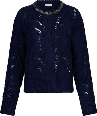 Liu Jo openwork gemstone jumper - Blue