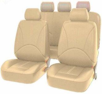 OEM Juego De 9 Fundas Universales Para Asientos De Coche De Piel Sint&eacute;tica Color Beige