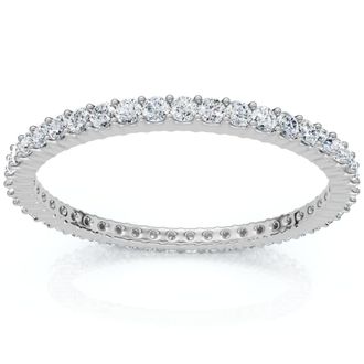 Pompeii3 3/4ct Genuine Engagement Wedding Ring 14K White Gold Stackable Band Size Selectable