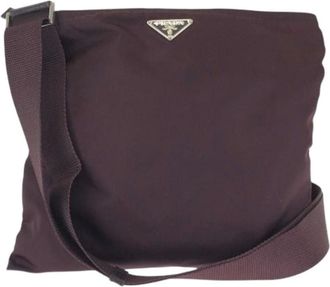 Prada Pre-owned Cross Body Bags, female, Red, Size: ONE SIZE Pre-owned Tessuto Nylon Shoulder Bag