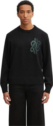 Filling Pieces Knit Sweater Knot - Heren - Ronde hals truien - Zwart - XL - Wol - Truien & Vesten