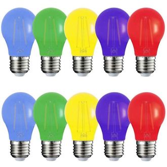 Trade Shop Trade Shop Traesio - Trade Shop - Kit 10 Pezzi Lampadina Led Abs Acrilico 220 Lm Luz Calda Colorata Filation E27