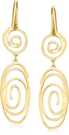 Ross-Simons Italian 18kt Gold Over Sterling Spiral Openwork Drop Earrings
