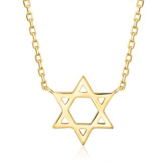 Ross-Simons Italian 14kt Yellow Gold Star Of David Necklace