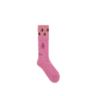 The Attico Socks, female, Pink, Size: L/XL Double Layer Logo Socks