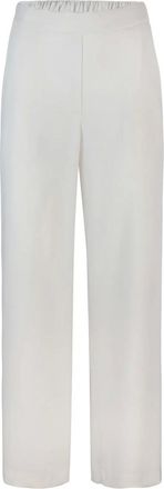 P.A.R.O.S.H. P.a.r.o.s.h., Broeken, Dames, Wit, S, Polyester, Witte Palazzo Broek met Elastische Taille