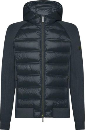 Roberto Ricci Design Hybride dons- en jersey jas - Heren - Gewatteerde jassen - Groen - XL - Leer - Jassen
