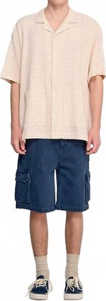 Edmmond Studios Captains Dinner Short Sleeve Shirt In Plain Red