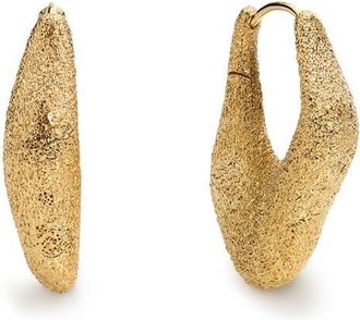 Monica Vinader Medium Antica Texture Hoop Earrings in 18Ct Gold Vermeil at Nordstrom