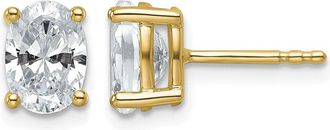 Diamond2Deal 14k Gold 1 1/2 ctw Lab Grown Diamond Oval Stud Earrings
