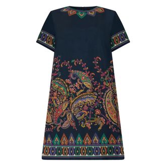 Etro Etro, Short Dresses, female, Multicolor, Size: S Short Silk Dress with Print