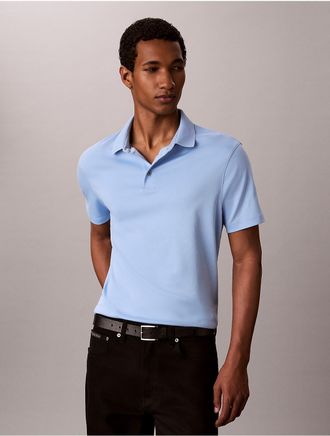 Calvin Klein Mens Supima Cotton Classic Polo Shirt - Bright Blue - 2XL
