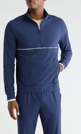 90 Degree by Reflex Warp x Preeminent Half Zip Sweatshirt in Naval Blue/White at Nordstrom Rack, Size Xx-Large