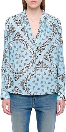 Zadig&Voltaire Tink Bandana Top in Bleu Oxford at Nordstrom, Size X-Small