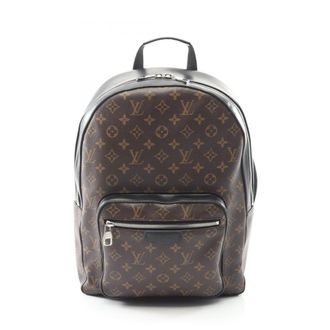 Louis Vuitton Black Brown Monogram Macassar Monogram Coated Canvas Pvc Leather Backpack (Pre-Owned)