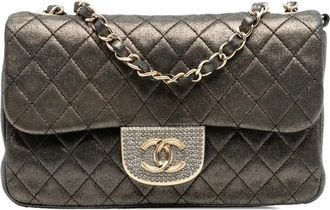 Chanel 2014-2015 Small Metallic Iridescent Pearl CC Crystal Single Flap Bag crossbody bag - Marrone