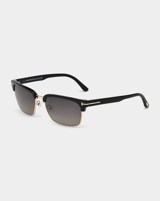 Tom Ford River Sunglasses, Black/Rose Gold