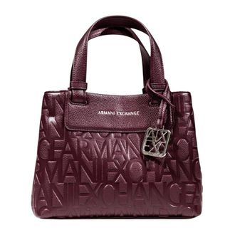 A|X Armani Exchange Handbags, female, Red, ONE SIZE, Elegant Shopping Bag with Logo Charm