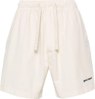 Palm Angels logo-embroidered bermuda shorts - men - Polyester/Cotton/Cotton - 46 - Neutrals