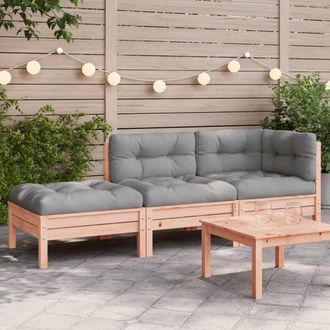 vidaXL Sof&aacute; De Jard&iacute;n Con Cojines Y Reposapi&eacute;s 3 Plazas Vidaxl