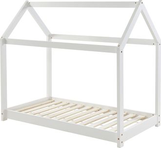Bata Bata - Ba&iuml;ta Letto Per Bambini, Capanna Tiny Pino Bianco, 70 X 140 Cm, Rete Inclusa
