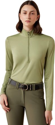 Ariat Womens Lunaveil 1/2 Zip Baselayer Top Long Sleeve in Oil Green, Size 2X-Small, by Ariat