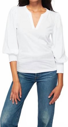 Nation Ltd Flora Peasant Tee In White