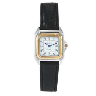 Peugeot Slim Leather Tank Watch- 36MM in Black at Nordstrom
