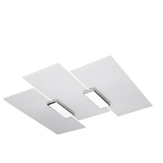 Sollux Lighting L&aacute;mpara de techo cromo, blanco acero, vidrio alt. 7 cm