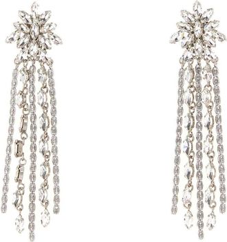 Alessandra Rich Silver Crystal Drop Earrings