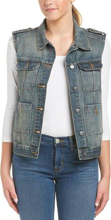 Hidden Jeans Womens Distressed Denim Vest In Denim Blue