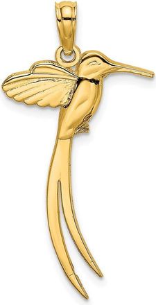 Diamond2Deal 14k Yellow Gold Polished Bird Long Tail Charm