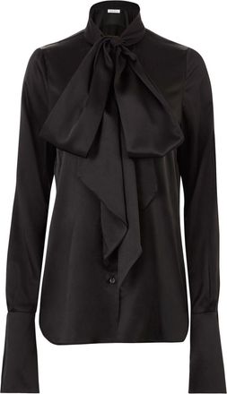 Nina Ricci satin lavaliere shirt - Black