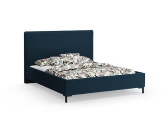 CXL by Christian Lacroix Cama con cabecero y ba&uacute;l 140x200cm de tejido chenilla azul marino